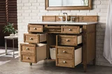 Brittany 48" Single Vanity, Saddle Brown w/ 3 CM White Zeus Silestone Top