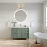 Brittany 48" Single Vanity, Smokey Celadon w/ Single Hole 3 CM White Zeus Top & Backsplash