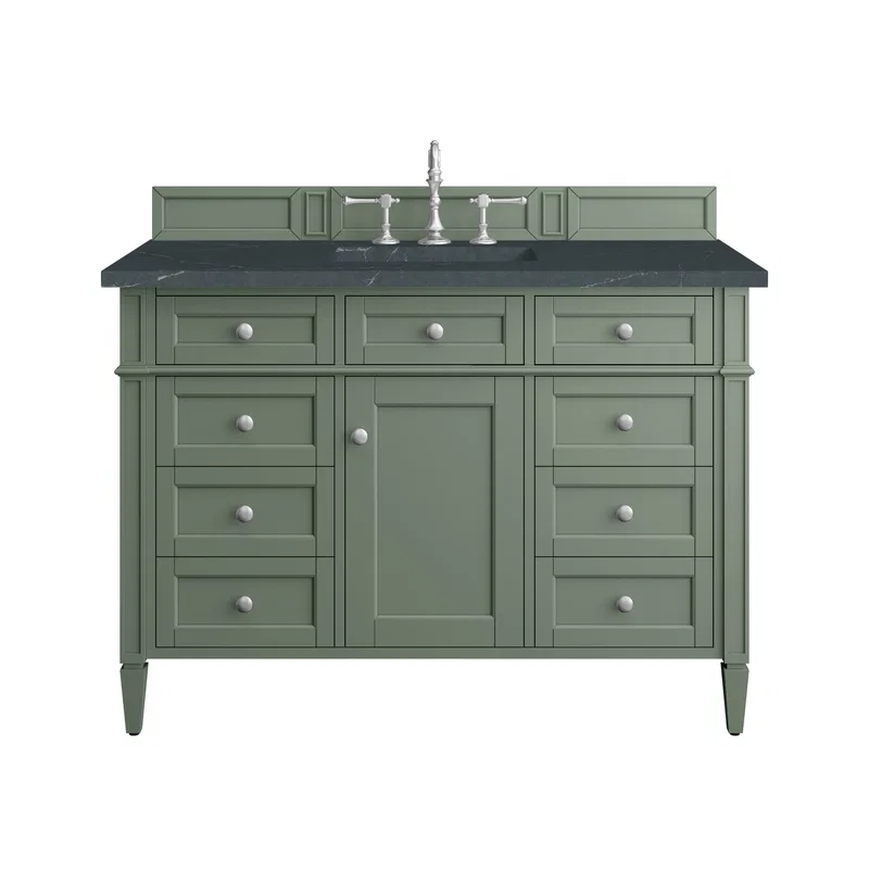Brittany 48" Single Vanity, Smokey Celadon w/ 3 CM Charcoal Soapstone Top