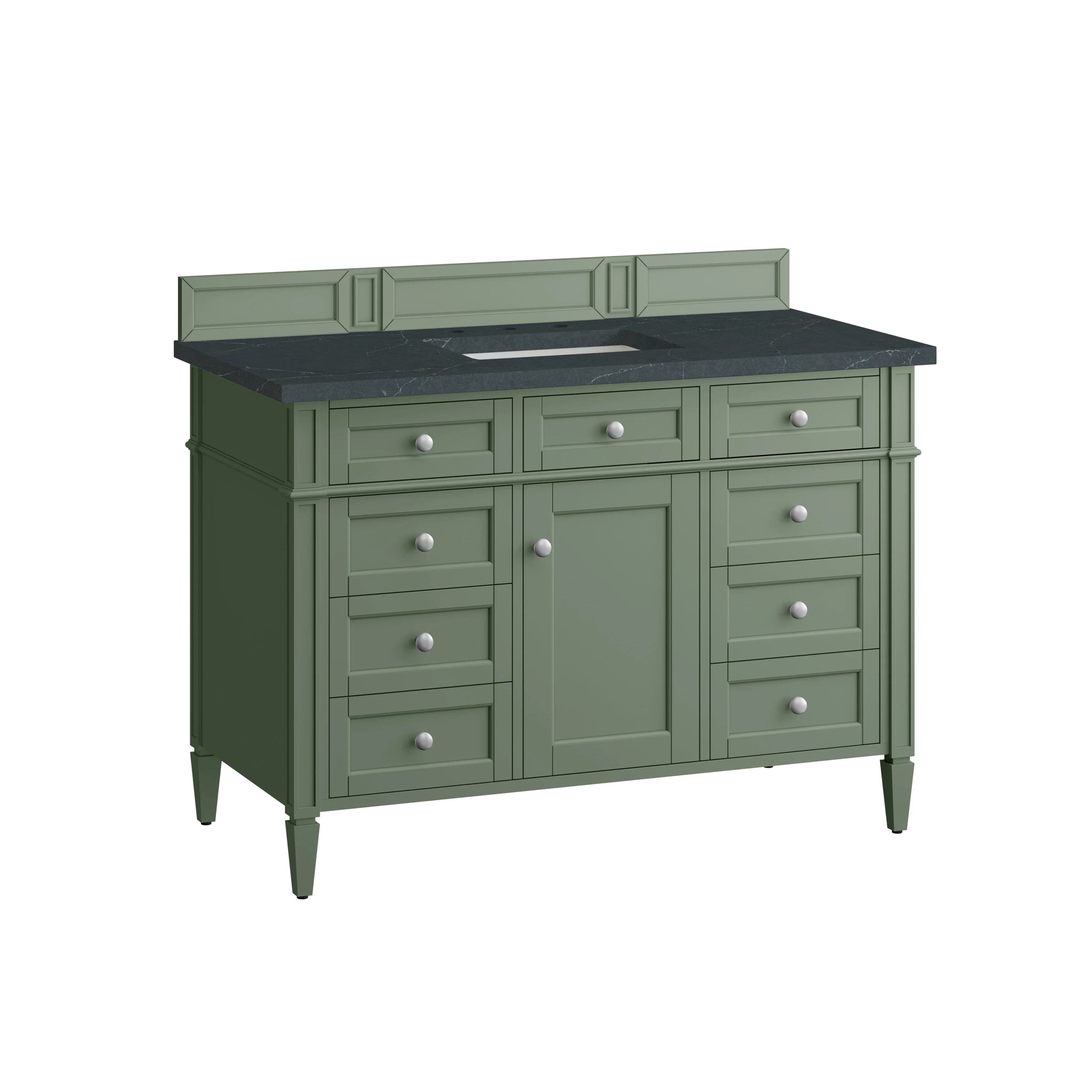 Brittany 48" Single Vanity, Smokey Celadon w/ 3 CM Charcoal Soapstone Top