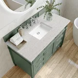 Brittany 48" Single Vanity, Smokey Celadon w/ 3 CM Eternal Jasmine Pearl Top