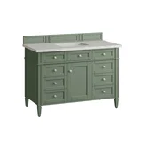 Brittany 48" Single Vanity, Smokey Celadon w/ 3 CM Eternal Jasmine Pearl Top