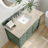 Brittany 48" Single Vanity, Smokey Celadon, w/ 3 CM Tajnar Eclos Top