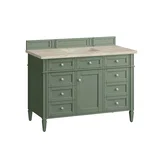 Brittany 48" Single Vanity, Smokey Celadon, w/ 3 CM Tajnar Eclos Top