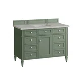 Brittany 48" Single Vanity, Smokey Celadon w/ 3 CM Victorian Silver Top