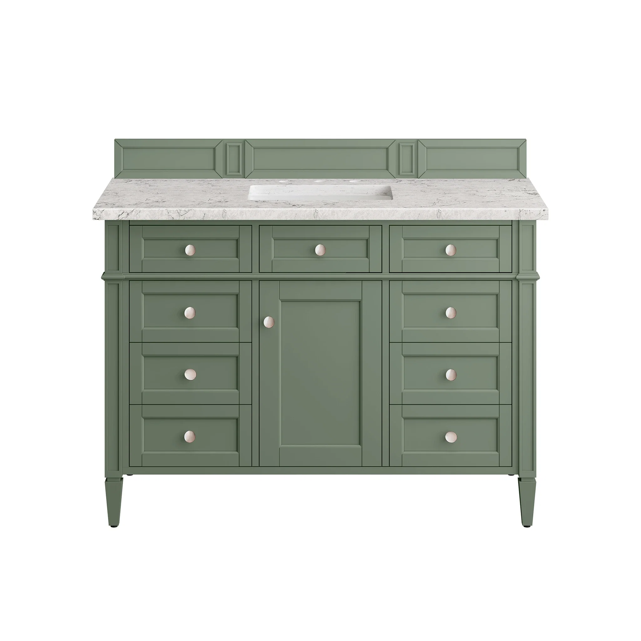Brittany 48" Single Vanity, Smokey Celadon w/ 3 CM Eternal Jasmine Pearl Top w/FreePower Wireless Charger