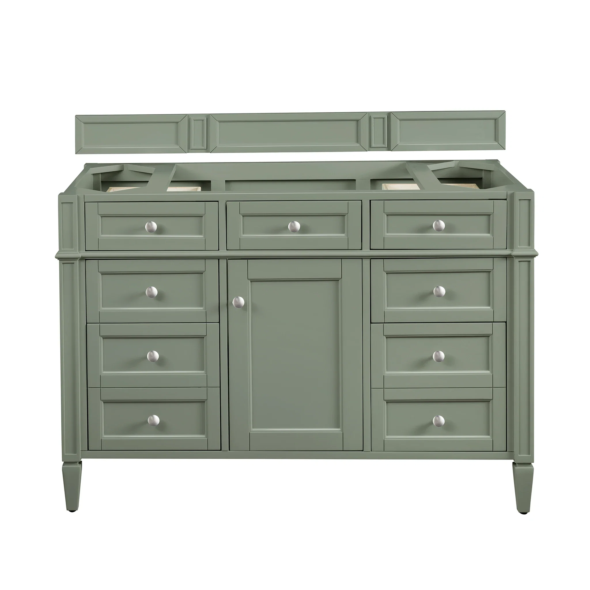 Brittany 48" Single Vanity, Smokey Celadon w/ 3 CM Eternal Jasmine Pearl Top w/FreePower Wireless Charger
