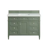 Brittany 48" Single Vanity, Smokey Celadon w/ 3 CM Ethereal Noctis Top w/FreePower Wireless Charger
