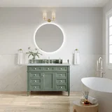 Brittany 48" Single Vanity, Smokey Celadon w/ 3 CM Ethereal Noctis Top w/FreePower Wireless Charger