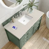 Brittany 48" Single Vanity, Smokey Celadon, w/ 3 CM Siberian Silestone Top w/FreePower Wireless Charger