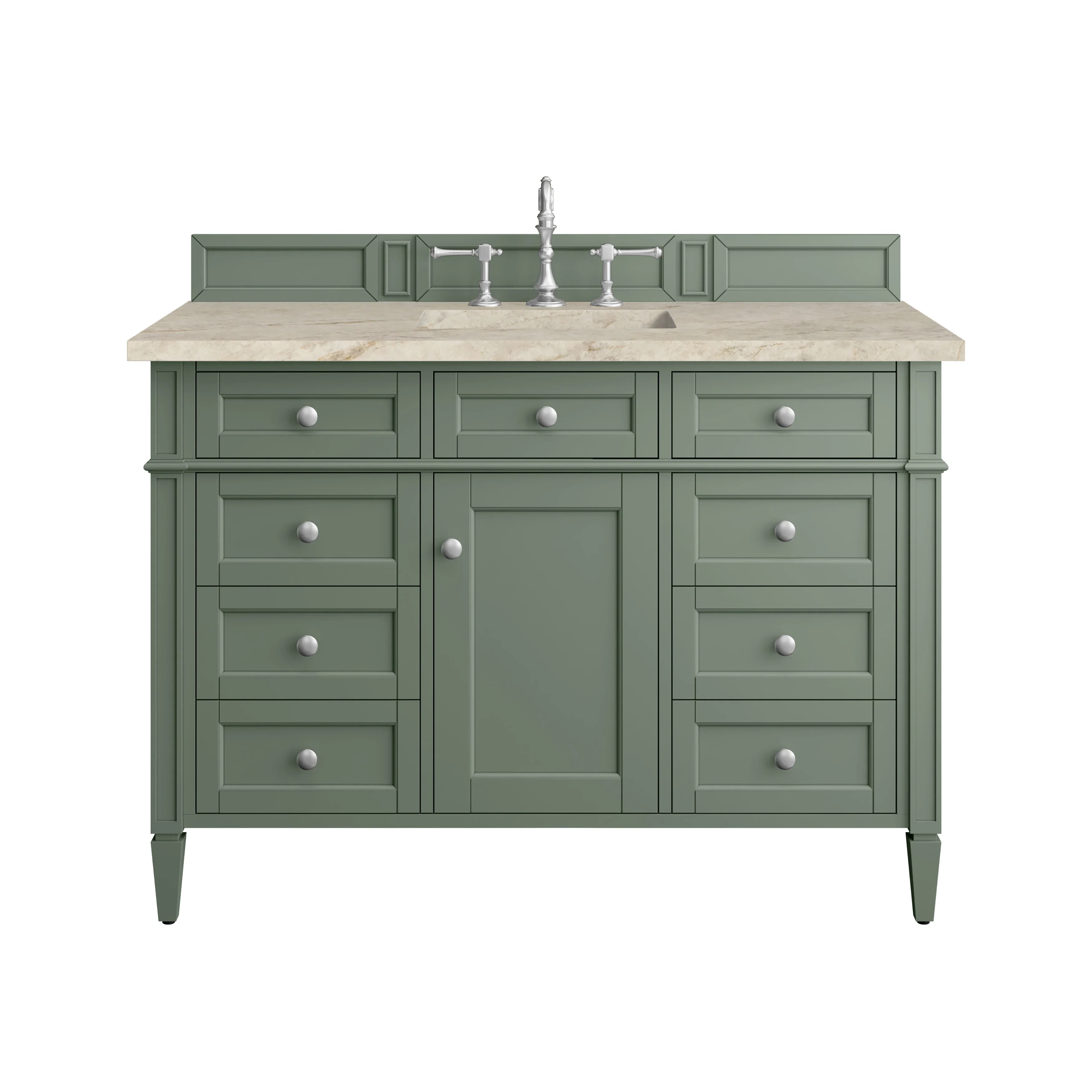 Brittany 48" Single Vanity, Smokey Celadon, w/ 3 CM Tajnar Eclos Top w/FreePower Wireless Charger