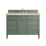 Brittany 48" Single Vanity, Smokey Celadon, w/ 3 CM Tajnar Eclos Top w/FreePower Wireless Charger