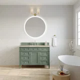 Brittany 48" Single Vanity, Smokey Celadon, w/ 3 CM Tajnar Eclos Top w/FreePower Wireless Charger
