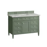 Brittany 48" Single Vanity, Smokey Celadon w/ 3 CM Victorian Silver Top w/FreePower Wireless Charger