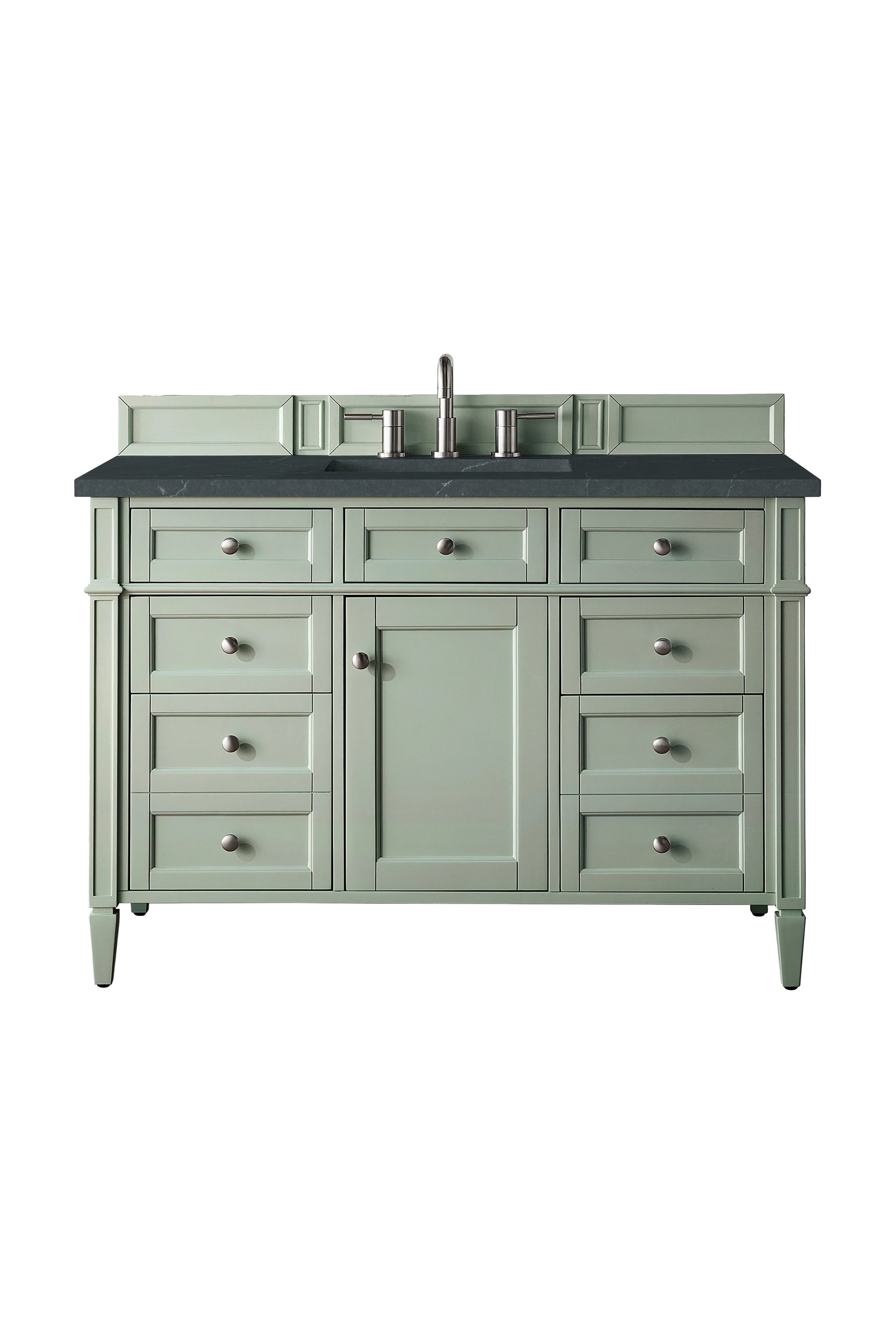 Brittany 48" Single Vanity, Sage Green w/ 3 CM Charcoal Soapstone Silestone Top