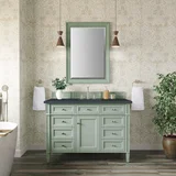 Brittany 48" Single Vanity, Sage Green w/ 3 CM Charcoal Soapstone Silestone Top