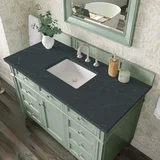 Brittany 48" Single Vanity, Sage Green w/ 3 CM Charcoal Soapstone Silestone Top
