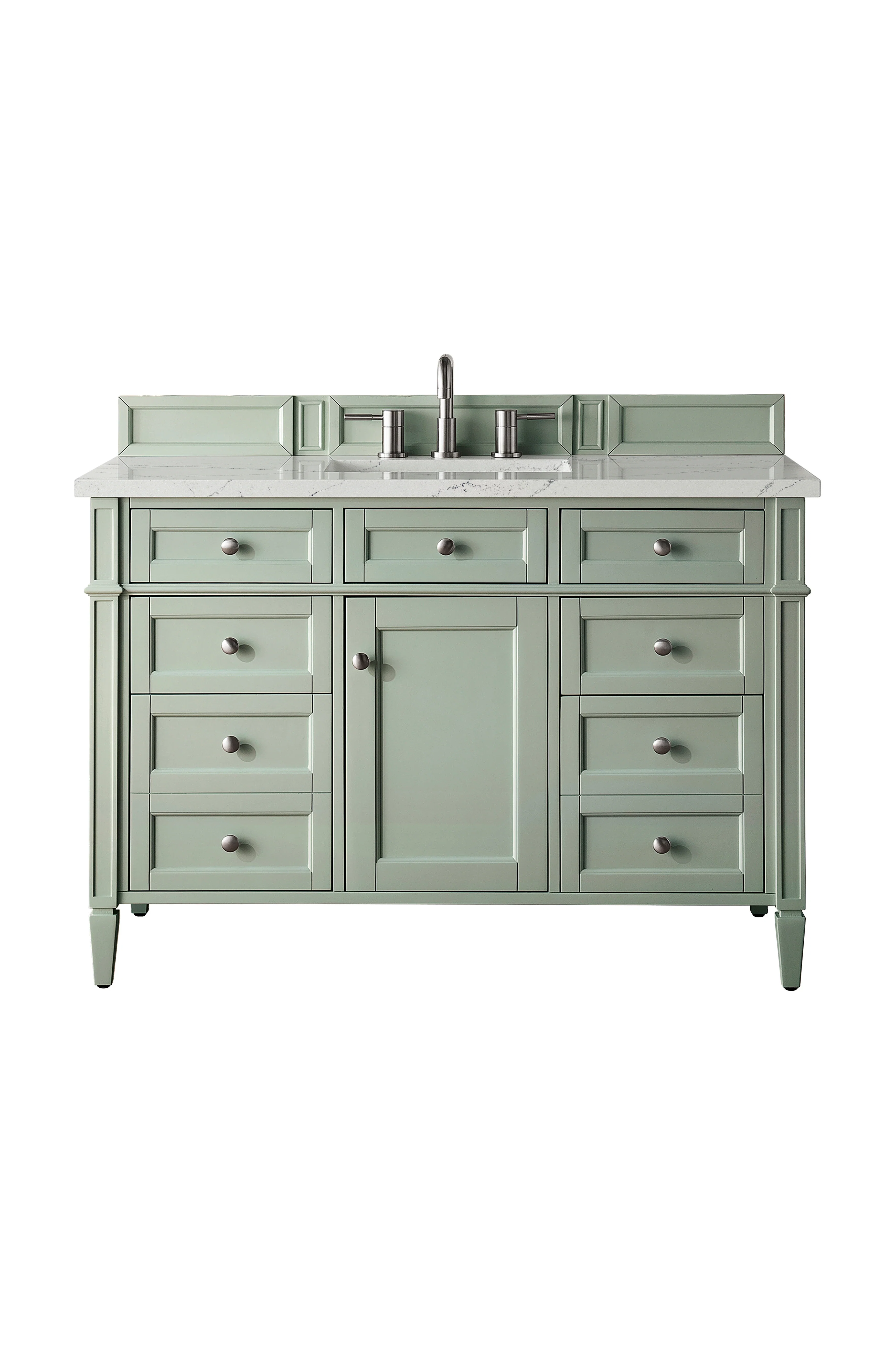Brittany 48" Single Vanity, Sage Green w/ 3 CM Ethereal Noctis Silestone Top