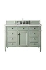 Brittany 48" Single Vanity, Sage Green w/ 3 CM Ethereal Noctis Silestone Top