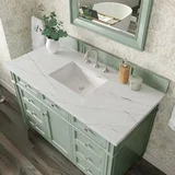 Brittany 48" Single Vanity, Sage Green w/ 3 CM Ethereal Noctis Silestone Top