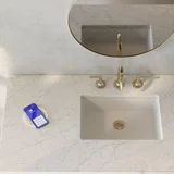 Brittany 48" Single Vanity, Sage Green w/ 3 CM Eternal Jasmine Pearl Silestone Top w/FreePower Wireless Charger