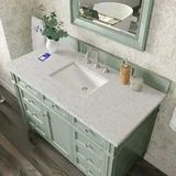 Brittany 48" Single Vanity, Sage Green w/ 3 CM Eternal Jasmine Pearl Silestone Top w/FreePower Wireless Charger