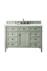 Brittany 48" Single Vanity, Sage Green w/ 3 CM Ethereal Noctis Silestone Top w/FreePower Wireless Charger