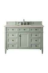 Brittany 48" Single Vanity, Sage Green, w/ 3 CM Siberian Silestone Top w/FreePower Wireless Charger
