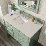 Brittany 48" Single Vanity, Sage Green, w/ 3 CM Siberian Silestone Top w/FreePower Wireless Charger