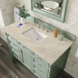 Brittany 48" Single Vanity, Sage Green, w/ 3 CM Tajnar Eclos Top w/FreePower Wireless Charger