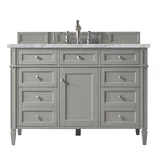 Brittany 48" Single Vanity, Urban Gray w/ 3 CM Carrara Marble Top