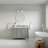 Brittany 48" Single Vanity, Urban Gray w/ 3 CM Carrara Marble Top
