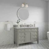 Brittany 48" Single Vanity, Urban Gray w/ 3 CM Carrara Marble Top