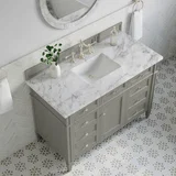 Brittany 48" Single Vanity, Urban Gray w/ 3 CM Carrara Marble Top