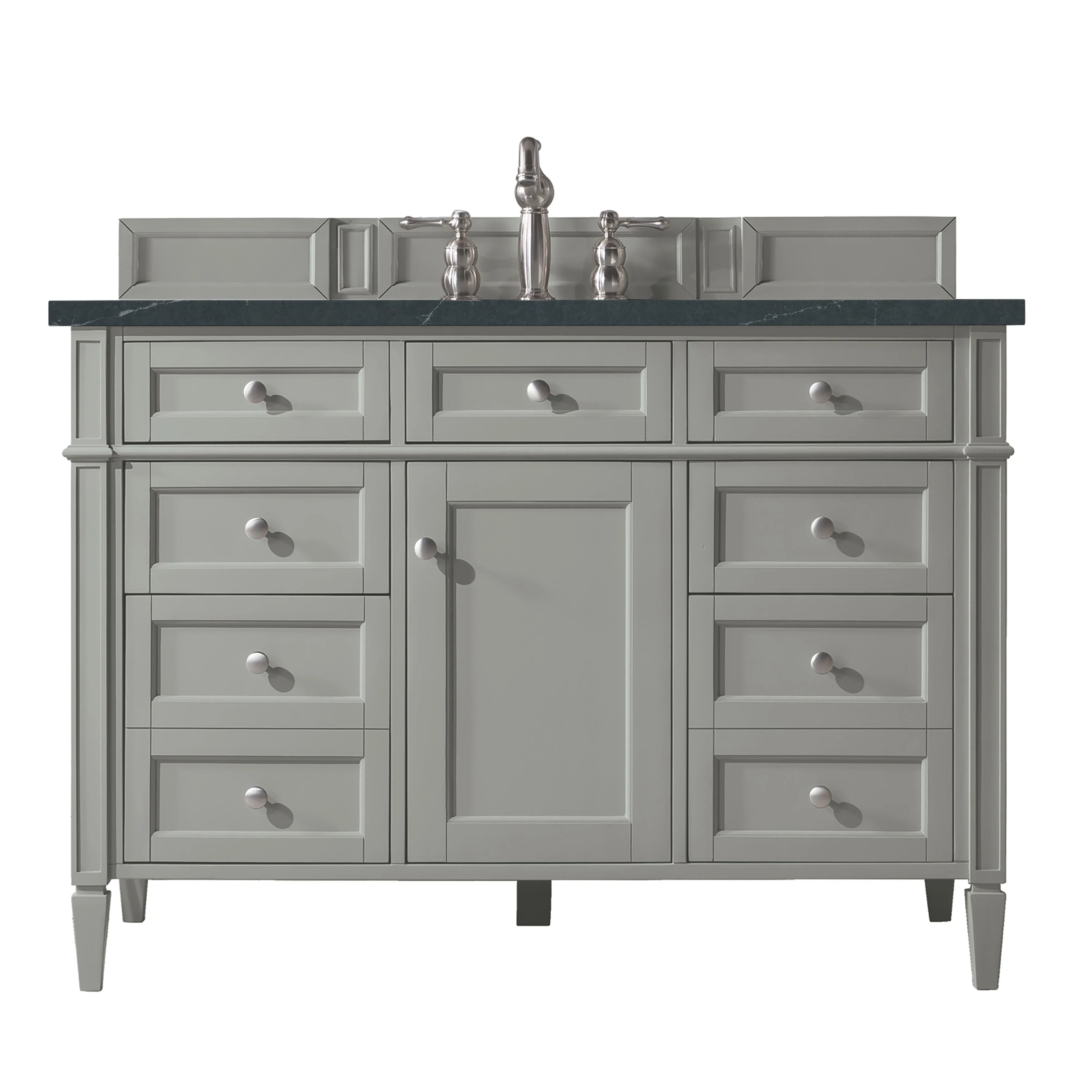 Brittany 48" Single Vanity, Urban Gray w/ 3 CM Charcoal Soapstone Silestone Top