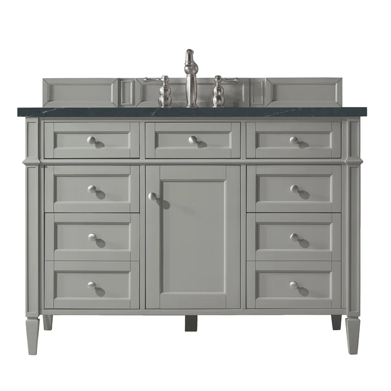 Brittany 48" Single Vanity, Urban Gray w/ 3 CM Charcoal Soapstone Silestone Top