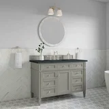 Brittany 48" Single Vanity, Urban Gray w/ 3 CM Charcoal Soapstone Silestone Top