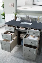 Brittany 48" Single Vanity, Urban Gray w/ 3 CM Charcoal Soapstone Silestone Top