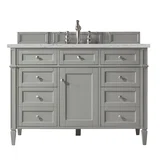 Brittany 48" Single Vanity, Urban Gray w/ 3 CM Eternal Jasmine Pearl Silestone Top