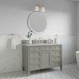 Brittany 48" Single Vanity, Urban Gray w/ 3 CM Eternal Jasmine Pearl Silestone Top