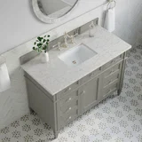 Brittany 48" Single Vanity, Urban Gray w/ 3 CM Eternal Jasmine Pearl Silestone Top