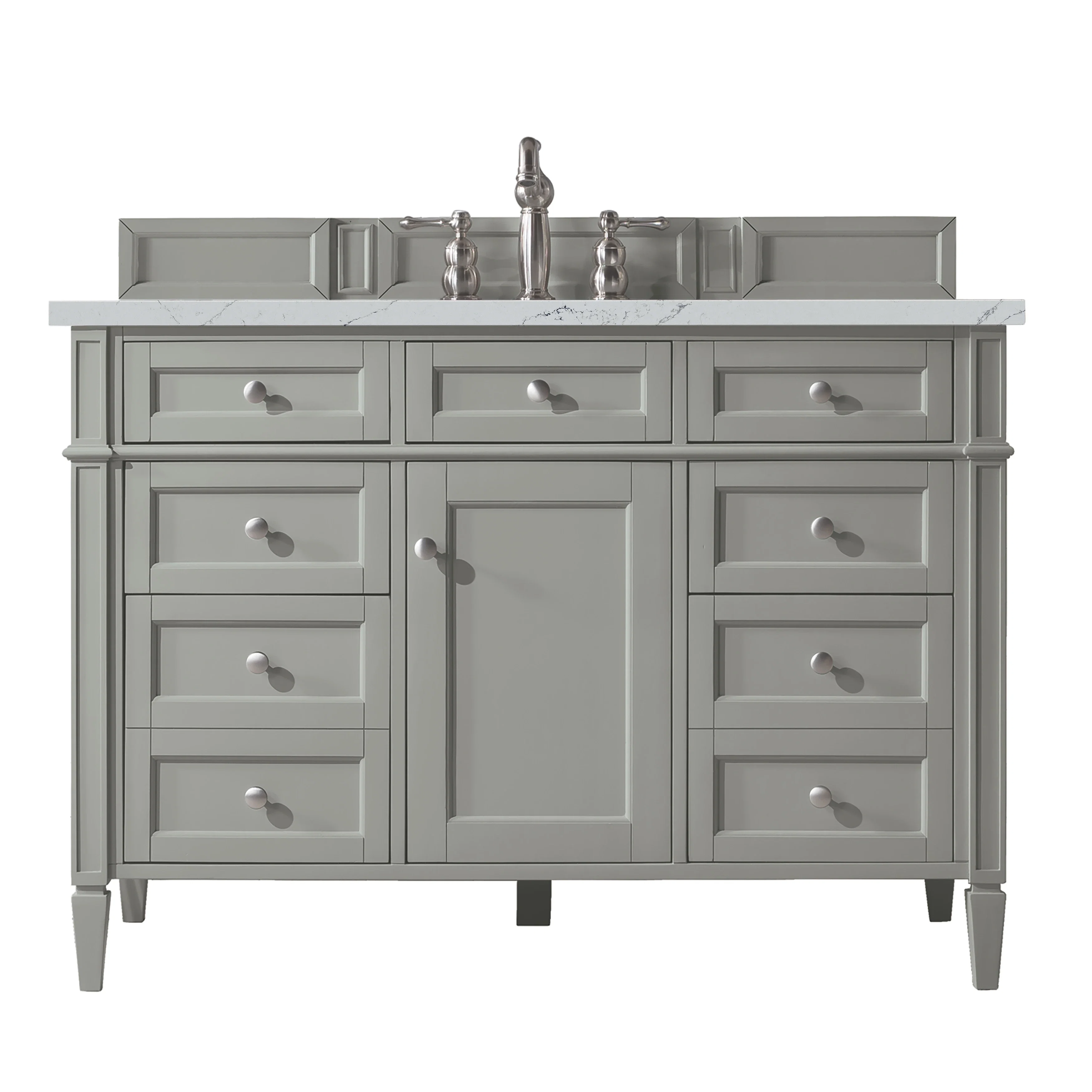 Brittany 48" Single Vanity, Urban Gray w/ 3 CM Ethereal Noctis Silestone Top