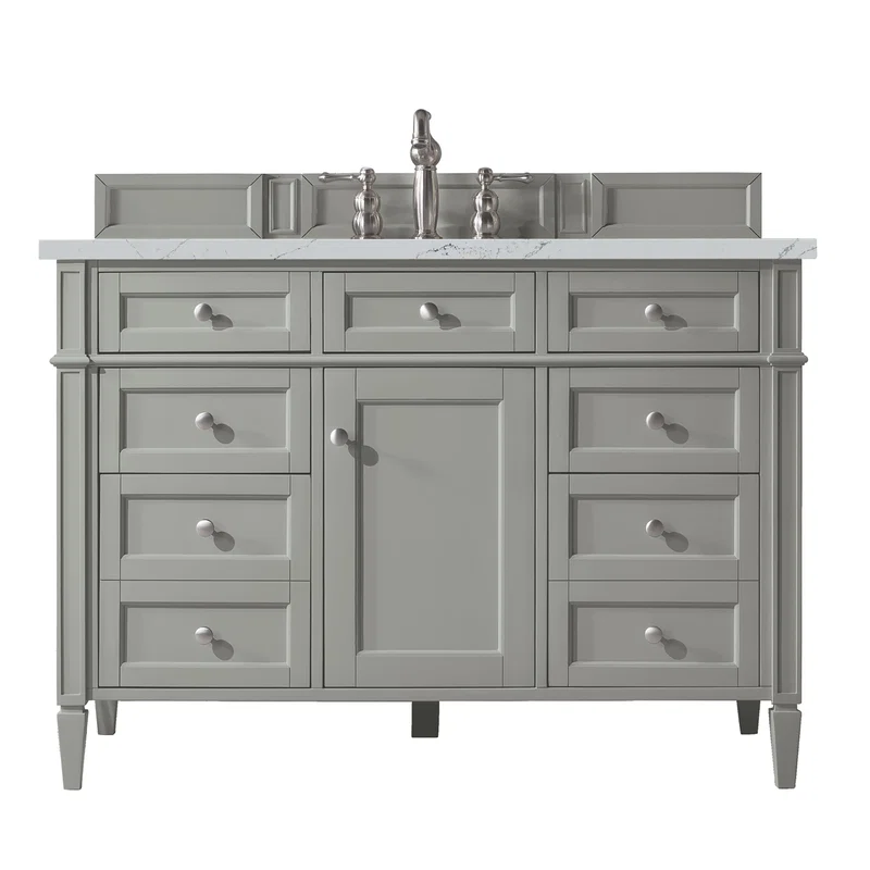 Brittany 48" Single Vanity, Urban Gray w/ 3 CM Ethereal Noctis Silestone Top