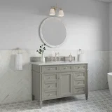 Brittany 48" Single Vanity, Urban Gray w/ 3 CM Ethereal Noctis Silestone Top