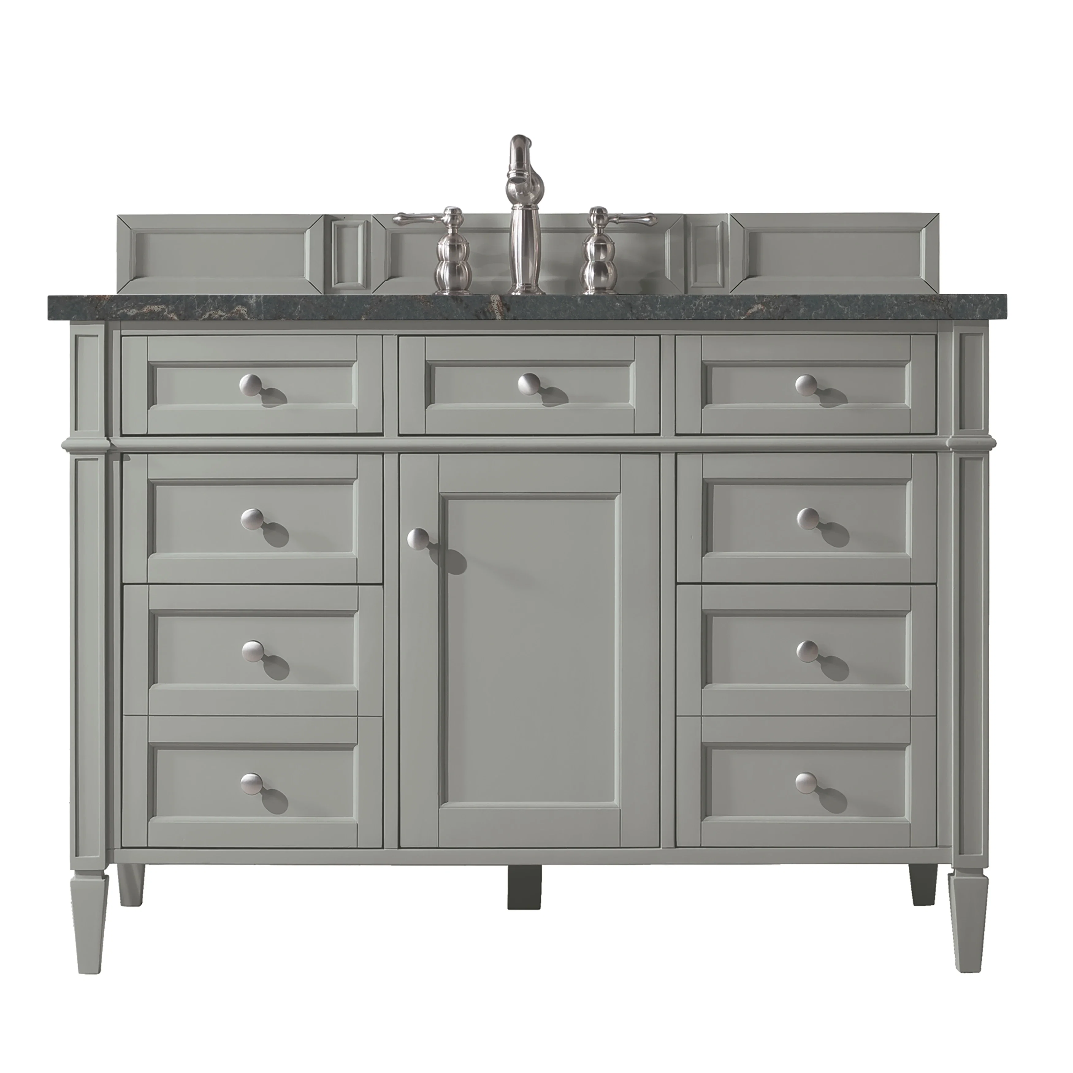 Brittany 48" Single Vanity, Urban Gray w/ 3 CM Parisien Bleu Silestone Top