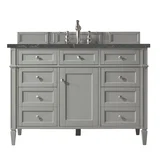 Brittany 48" Single Vanity, Urban Gray w/ 3 CM Parisien Bleu Silestone Top