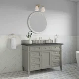 Brittany 48" Single Vanity, Urban Gray w/ 3 CM Parisien Bleu Silestone Top