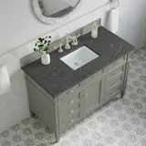 Brittany 48" Single Vanity, Urban Gray w/ 3 CM Parisien Bleu Silestone Top