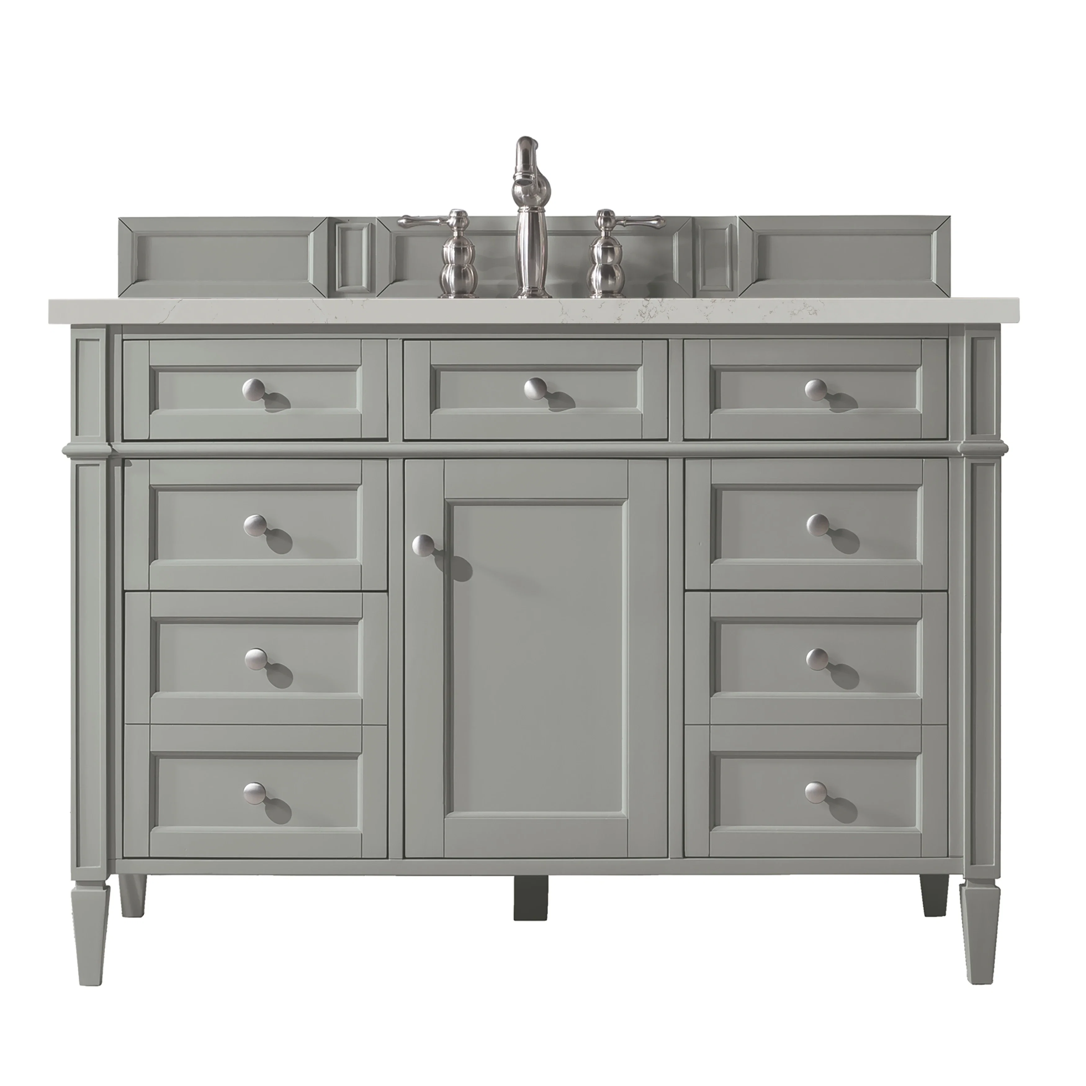 Brittany 48" Single Vanity, Urban Gray, w/ 3 CM Siberian Silestone Top