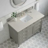 Brittany 48" Single Vanity, Urban Gray, w/ 3 CM Siberian Silestone Top